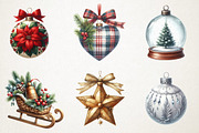 Christmas Ornaments Clipart, an Illustration by RobertsArt (Thumbnail 4 of 7)