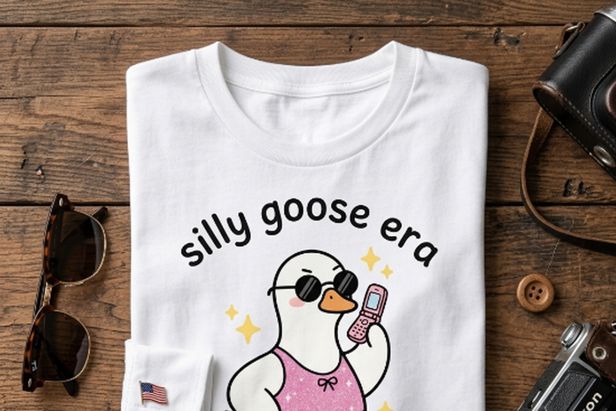 Silly Goose Era Y2K T-Shirt PNG, a Shirt Mockup by Vector Stall (Photo 8 of 15)