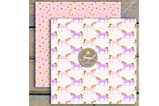 Unicorn Digital Papers & Clipart, a Pattern Graphic by JennyL Designs (Thumbnail 5 of 6)
