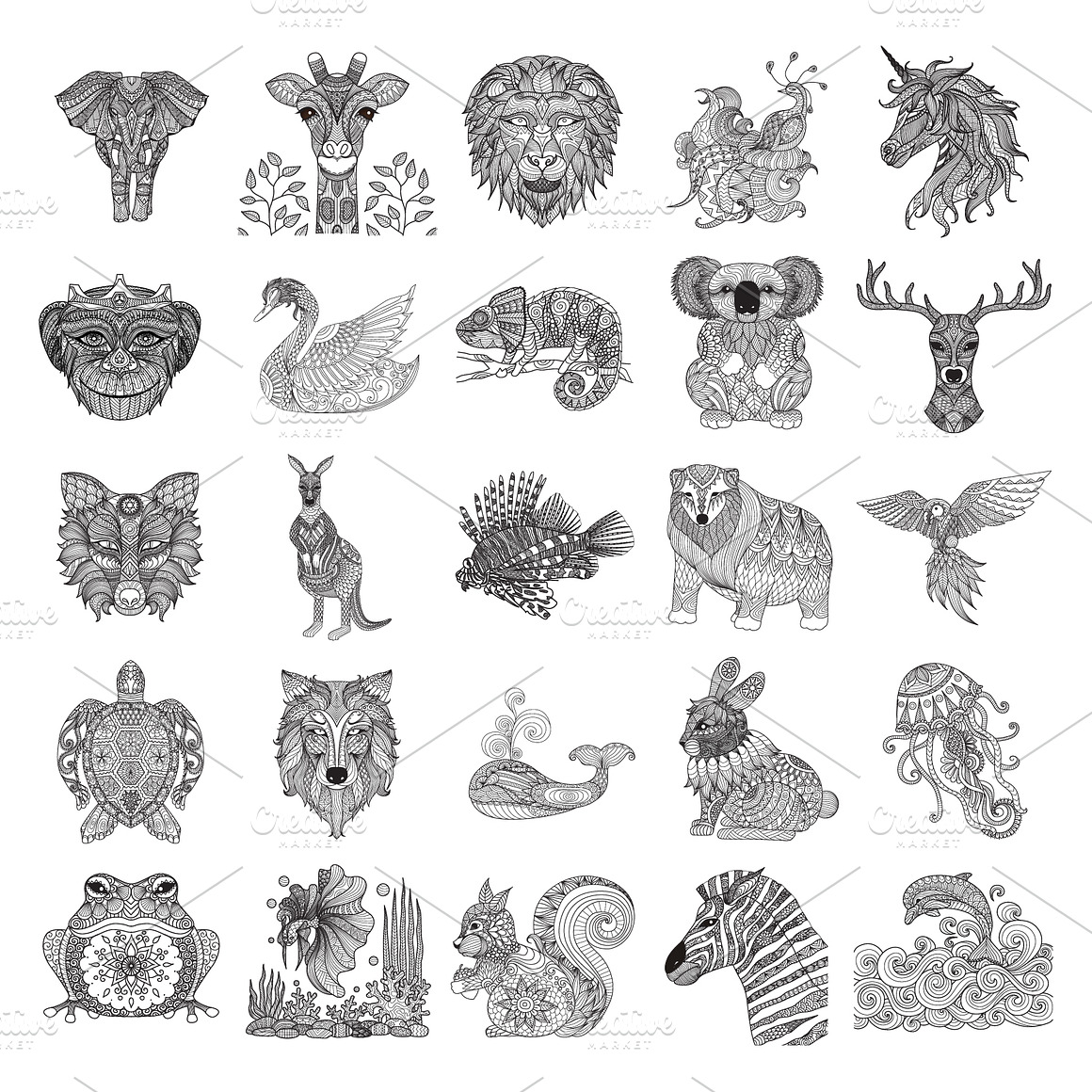 98 % OFF 2200++ Design elements, an Animal Illustration by Somjai King (Photo 28 of 45)