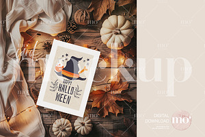 Halloween 5x7 Invitation Card Mockup