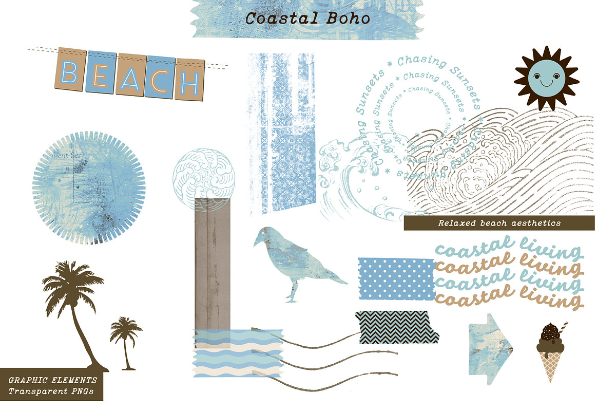 Coastal Boho - Graphic set, an Object Graphic by LuOtero (Photo 2 of 10)