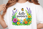 Hello Summer with Flowers PNG, an Illustration by DreamArtGraphic (Thumbnail 3 of 4)
