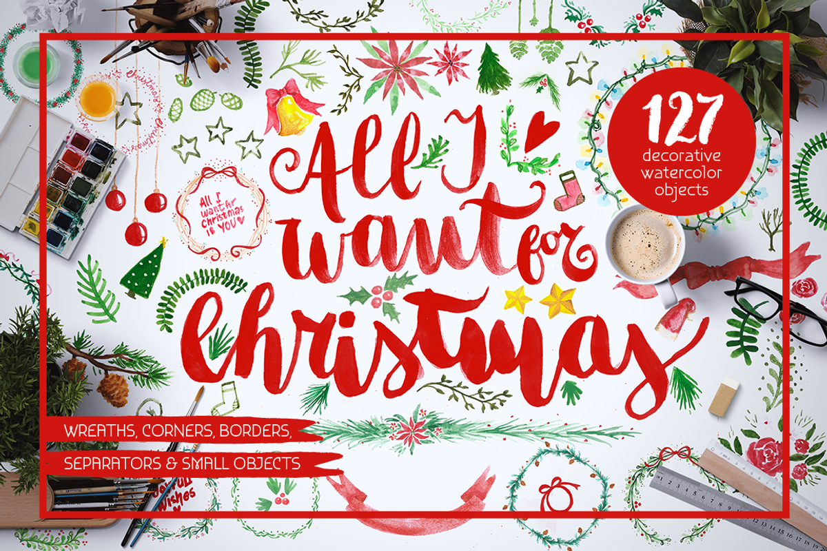 All I Want 4 Christmas Graphics Pack, an Object Graphic by MaGo (Photo 1 of 5)
