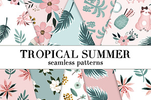 Tropical Summer Seamless Pink