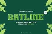 Batline Regular & Outline Serif Font, a Slab Serif Font by QR Design Studio (Thumbnail 1 of 8)