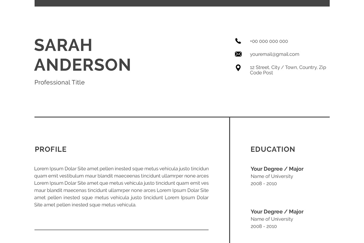 Word Resume/CV, a Resume Template by SlideCo (Photo 5 of 6)
