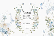 Watercolor Blue White flowers, a Decorative Illustration by Grace Noboa Illustrations (Thumbnail 2 of 14)