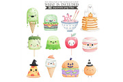 Watercolor Halloween Treats Clipart, an Illustration by CharmClipart (Thumbnail 4 of 10)