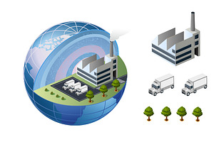Factory isometric Illustrations, an Object Graphic by AlexZeL