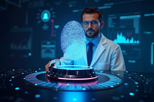 Scientist Using Futuristic Fingerpri, a Technology Photo by Stock Shape