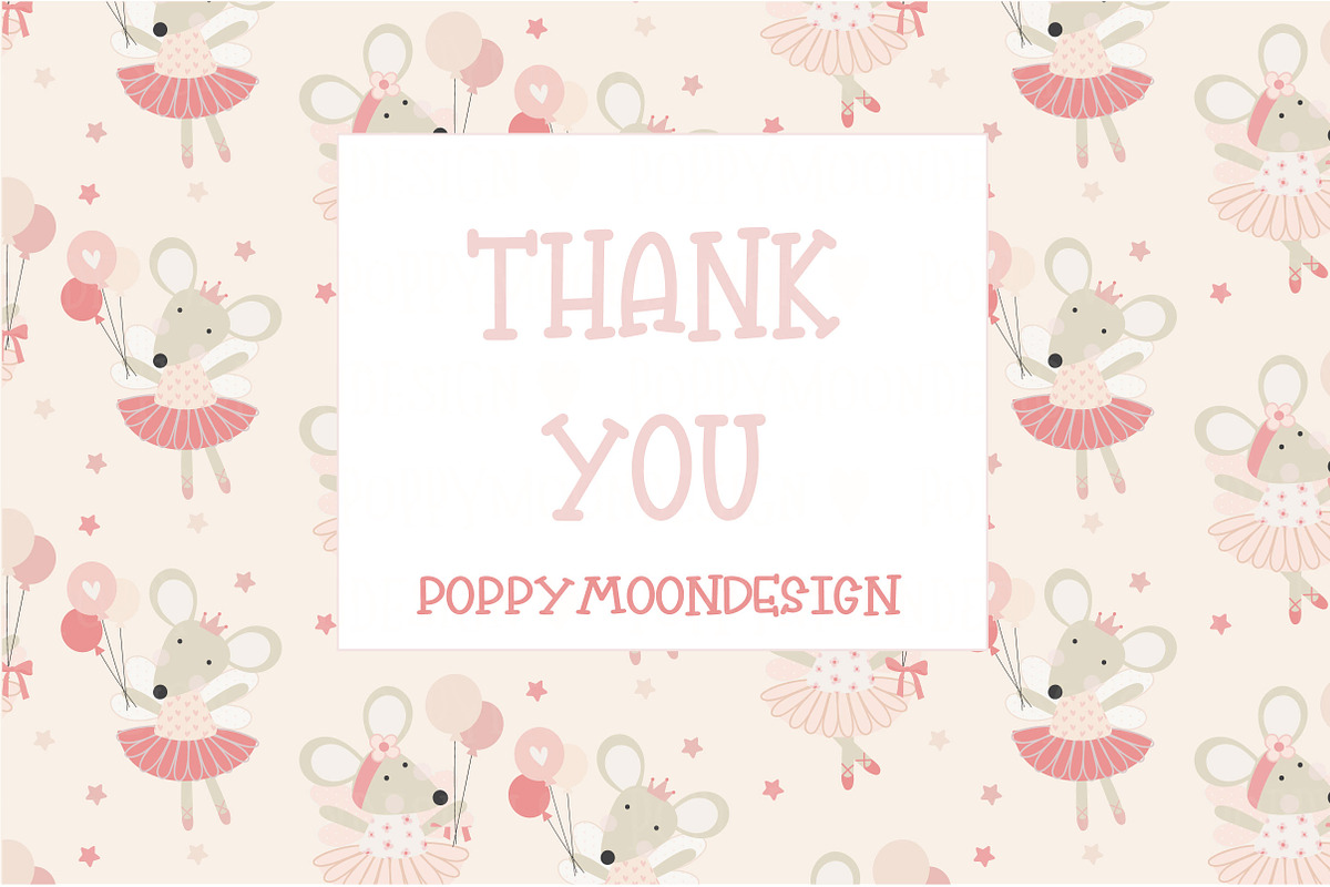 Pink Ballerina clipart and paper set, an Animal Illustration by Poppymoondesign (Photo 10 of 10)
