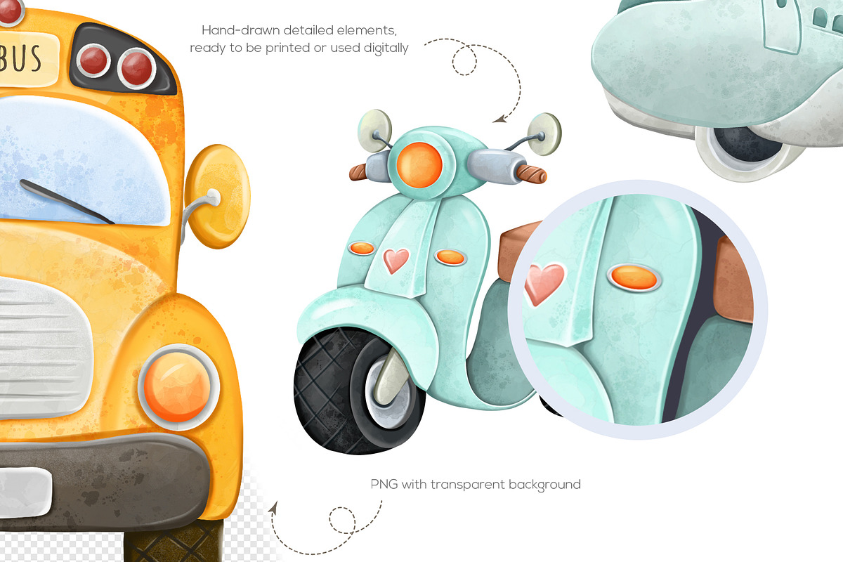 Transport digital clipart, a Transportation Illustration by Mespilia (Photo 2 of 3)