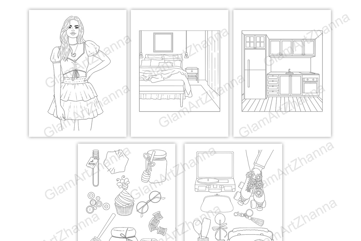 Coloring Book Summer 2, a Person Illustration by GlamArtZhanna (Photo 2 of 6)