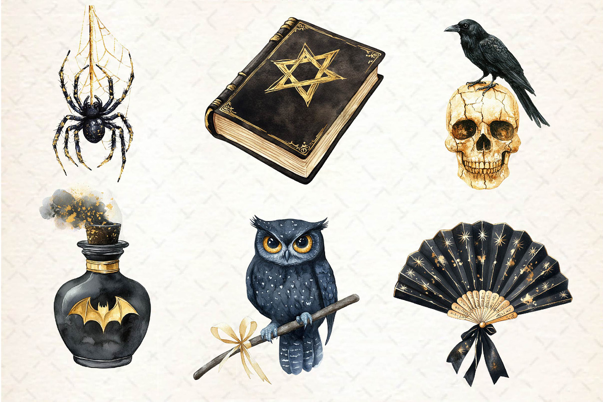 Black and Gold Halloween Clipart, an Illustration by Dream Creation (Photo 4 of 7)
