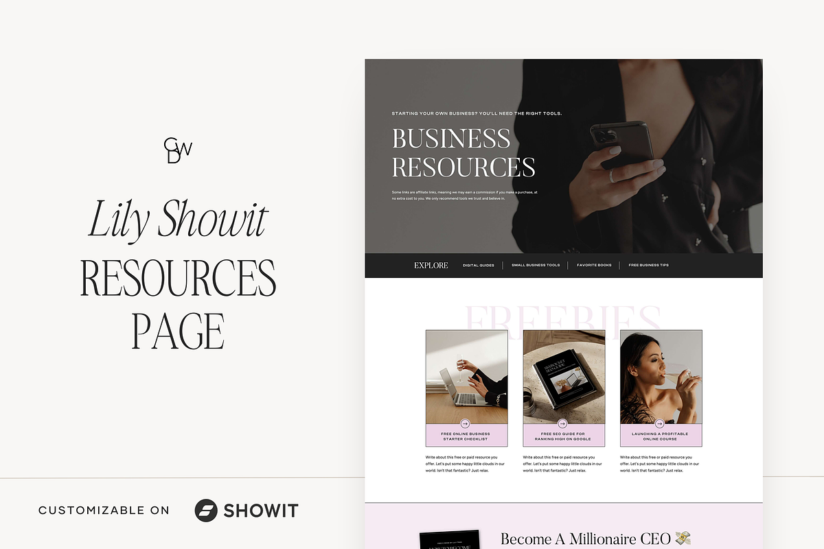 Showit Resources Page Template, a Websites & App Template by Create with Danielle (Photo 1 of 4)