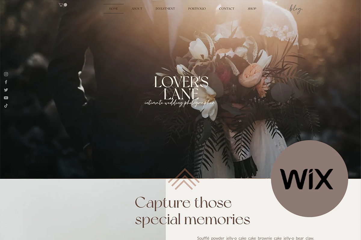Wix Website Template - Lover's Lane, a Wix Template by pinesandpearls (Photo 1 of 6)