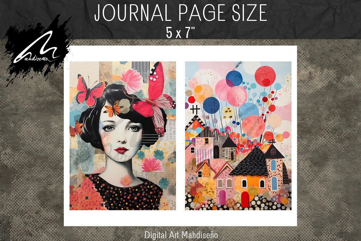 Doodle Junk Journal Pages, Collage, a Decorative Illustration by Digital Art Mahdiseño (Photo 6 of 10)
