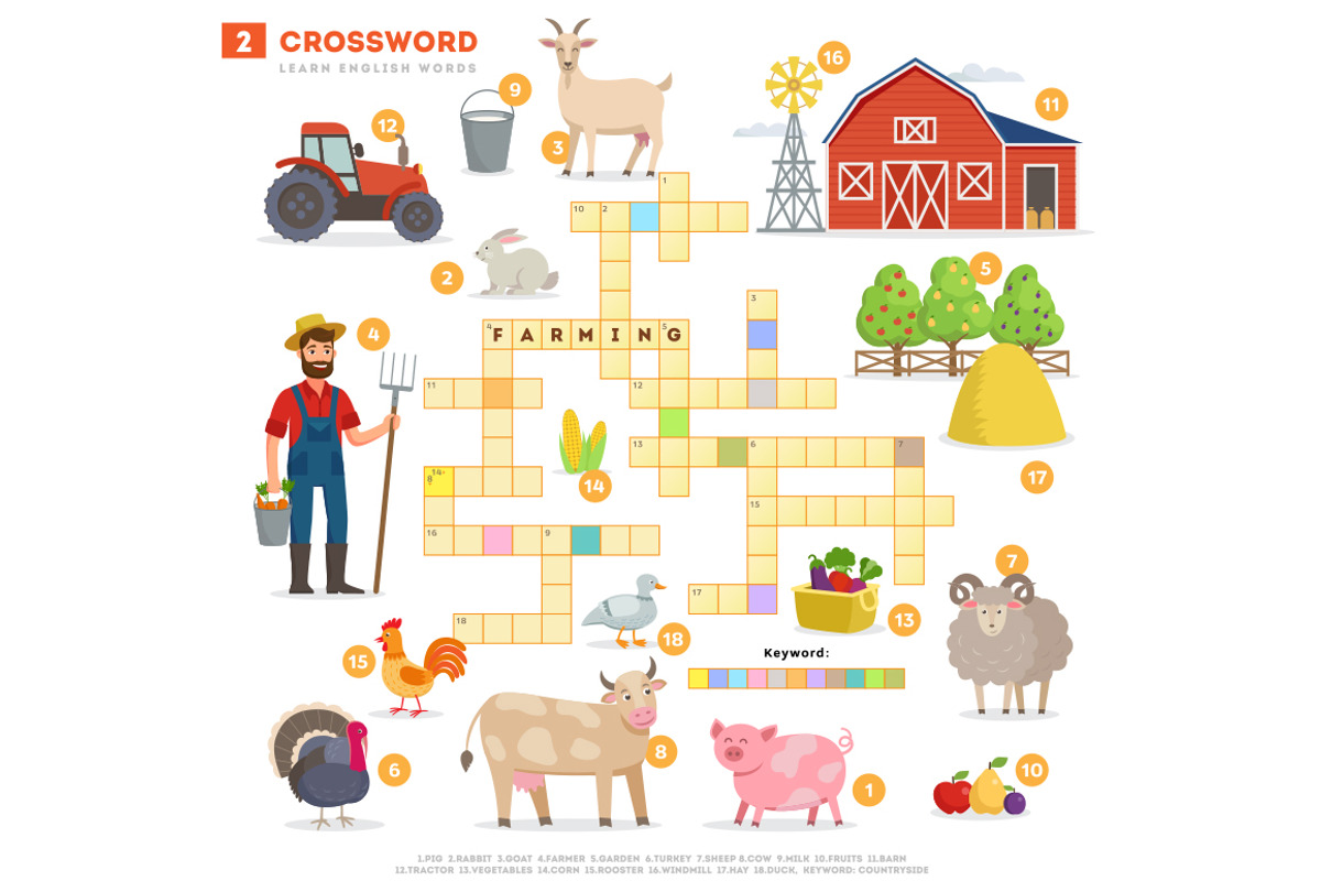 6 Crosswords - Learn English words, an Object Graphic by Bezvershenko (Photo 3 of 8)