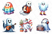 Funny Retro Halloween Ghost Clipart, an Illustration by DreamPrint404 (Thumbnail 5 of 6)