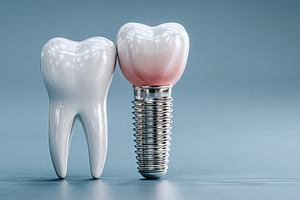Dental Implant and Natural Tooth, a Health & Medical Photo by Ales Munt