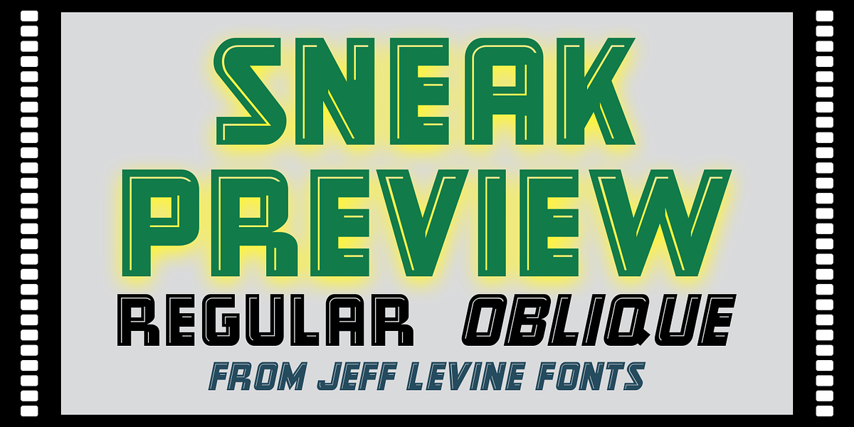 Sneak Preview JNL, a Sans Serif Font by Jeff Levine Fonts (Photo 1 of 5)