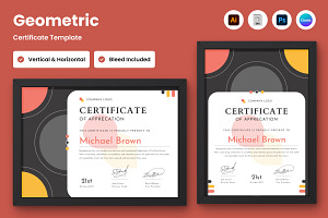 Geometric Certificate Template V1, a Stationery Template by twinstd
