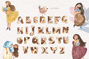 Girl with snails, an Illustration by Love Watercolor Store (Thumbnail 5 of 7)