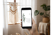 Boho Handheld Phone Mockup, a Product Mockup by MockupWizard (Thumbnail 4 of 4)