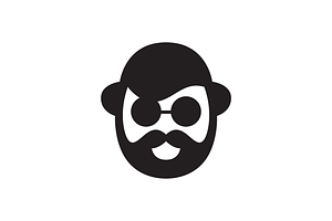 Man Beard Man Head Classic Logo