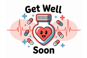 Cute Get Well Soon illustration, an Illustration by tilialucida
