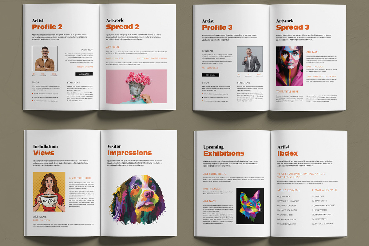 Modern Art Exhibition Catalog Design, a Brochure Template by MightyDesign (Photo 3 of 6)