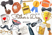 Watercolor Father's Day Clipart, Dad, an Illustration by Paulaparaula (Thumbnail 1 of 3)