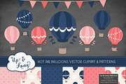 Navy & Blush Hot Air Balloons, an Illustration by Amanda Ilkov (Thumbnail 2 of 5)