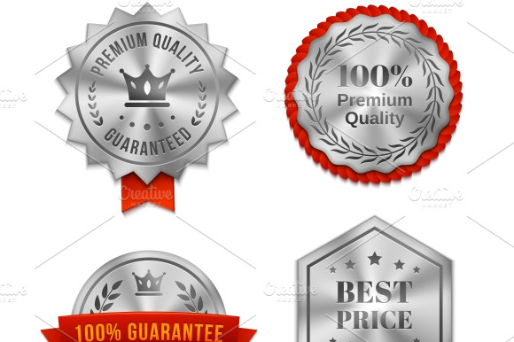 Silver Metallic Quality Badges