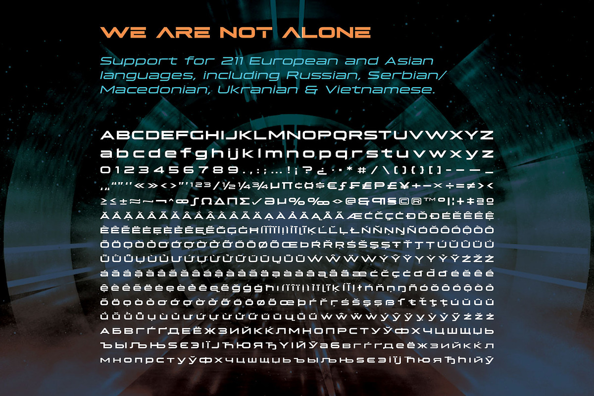 Hyperspace Race Extended sci-fi font preview 5