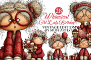 Whimsical Old Lady Birthday Clipart, an Illustration by DreamArtGraphic (Thumbnail 1 of 8)