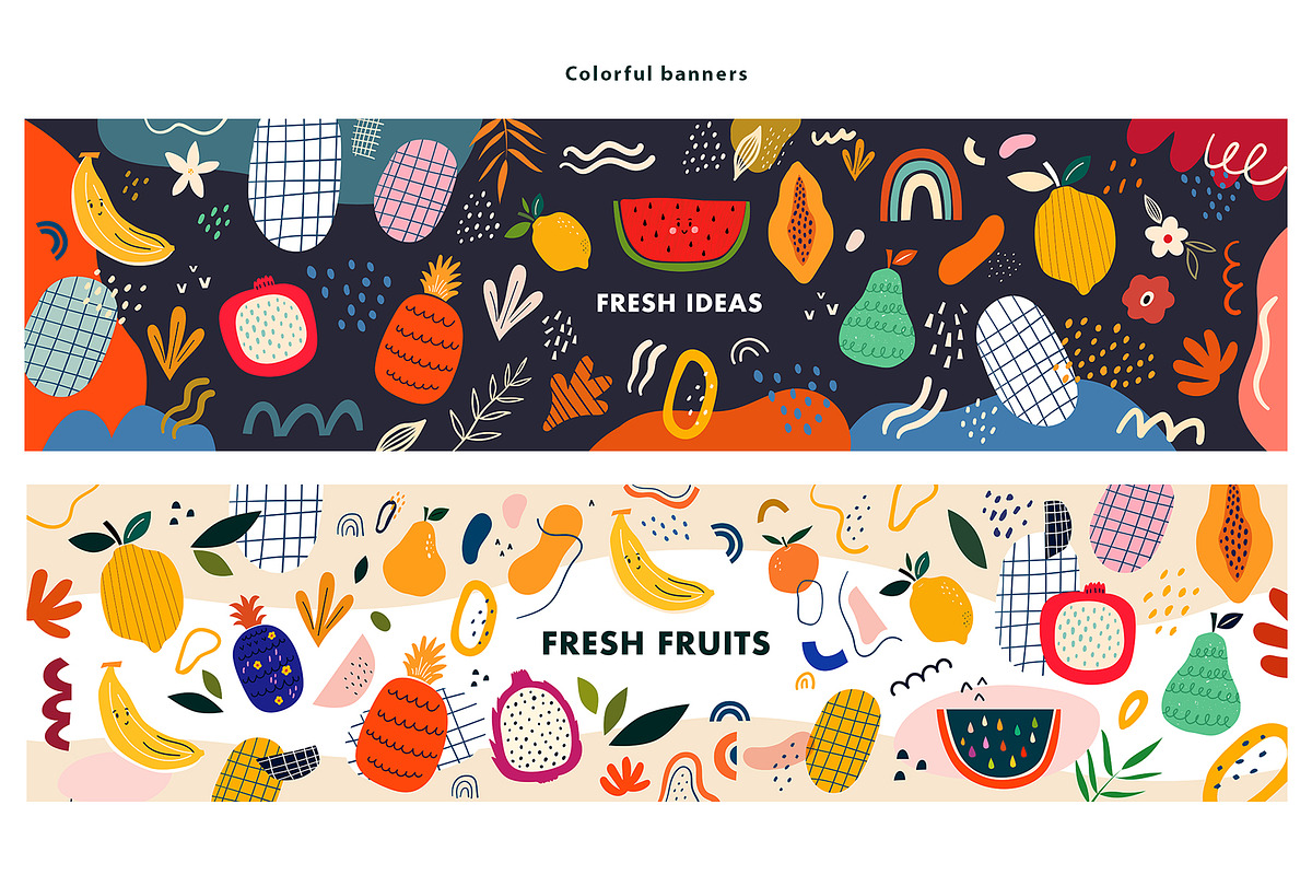 Fresh seamless patterns + posters, a Decorative Illustration by MoleskoStudio (Photo 9 of 21)
