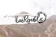 LoveRepublic/font+logo templates, a Script Font by Oldy (Thumbnail 1 of 9)