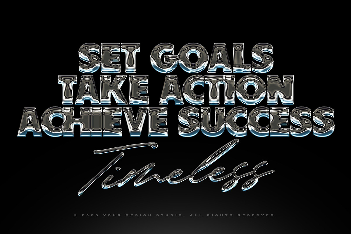 Chrome Text Effects Bundle 02, a Layer Style Add-On by Hyperpix Productions (Photo 19 of 48)