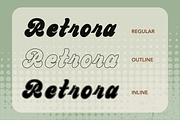 Retrora | Vintage Retro Font, a Font by BAMBIN (Thumbnail 7 of 8)
