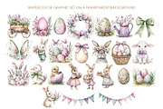 Watercolor Easter Bunny Clipart, a Graphic by AquarelleSpace (Thumbnail 2 of 4)