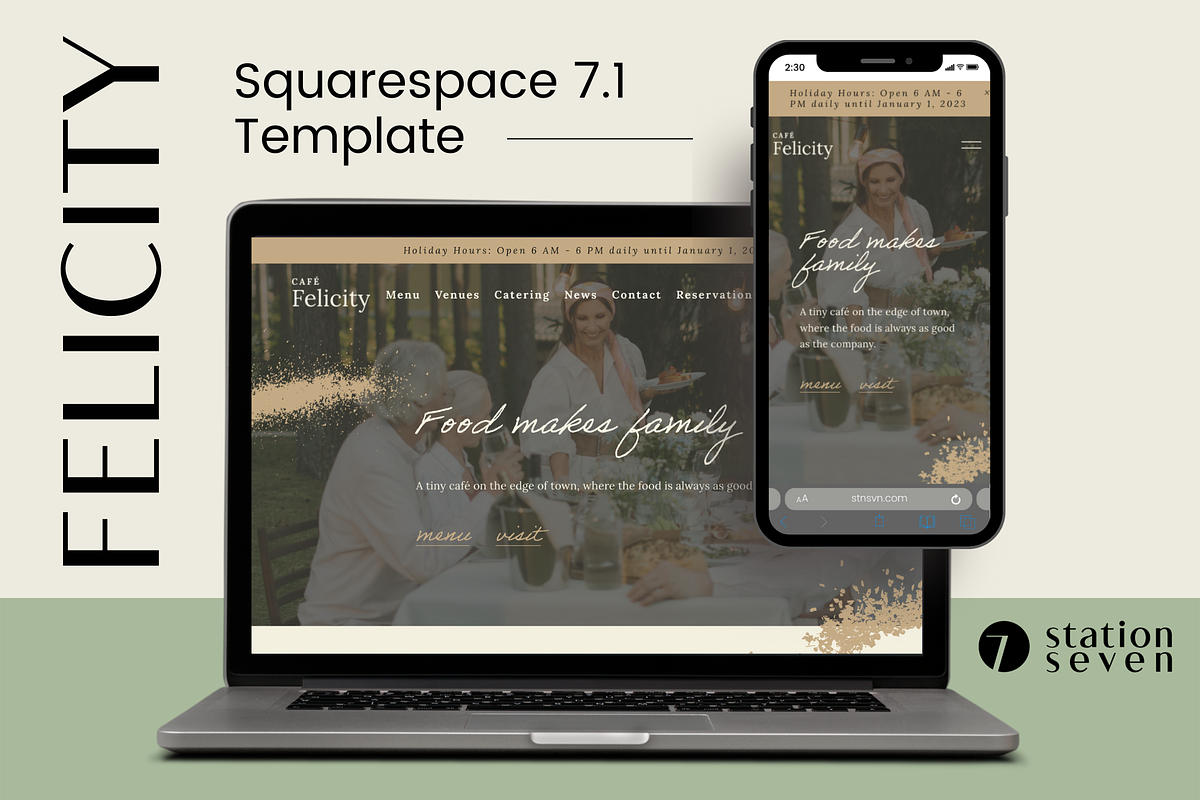 Squarespace 7.1 Template - Felicity, a Websites & App Template by Station Seven (Photo 1 of 4)
