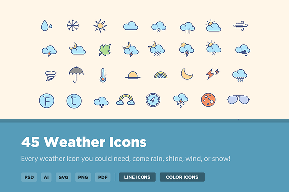 45 Season And Weather Icons