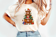 Highland Cow Christmas Trees Png, an Illustration by Watercolor design (Thumbnail 5 of 6)
