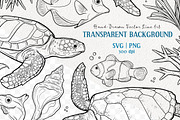 Sea Turtle Coral Reef Vector Art, an Animal Illustration by MadliArt (Thumbnail 2 of 4)