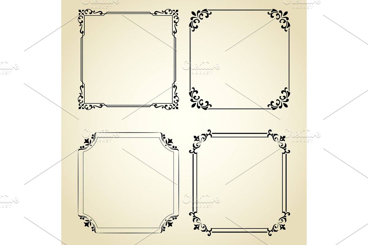 Vintage set of decorative frames, a Pattern Graphic by RODINA (Photo 1 of 3)