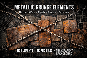 METALLIC GRUNGE ELEMENTS