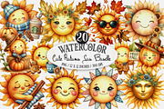Cute Autumn Sun Clipart, an Illustration by Designking (Thumbnail 1 of 4)