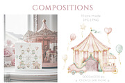 Amusement Park Watercolor Clipart, an Illustration by Alisles (Thumbnail 3 of 11)